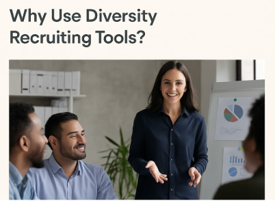 HR professional presenting DEI recruiting data to a diverse group – Why Use Diversity Recruiting Tools