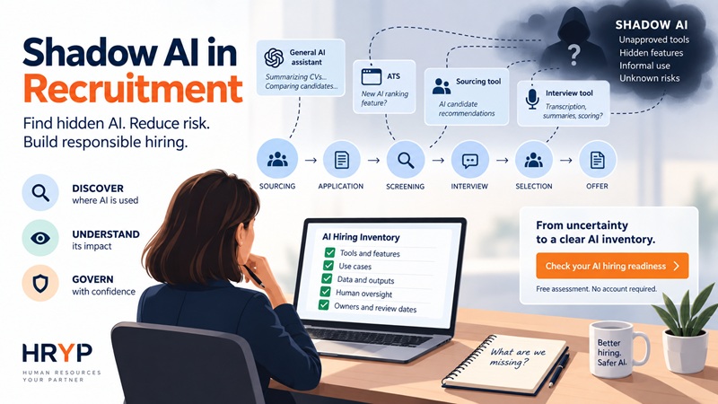 HR team mapping shadow AI in recruitment workflows and hiring decision points